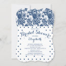 Search for white lace bridal shower invitations Blue