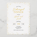 Search for confetti rehearsal dinner invitations Gold and white