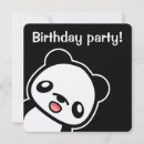 Search for cartoon panda birthday invitations Black and white