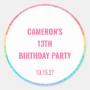 Search for rainbow birthday stickers Girly