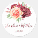 Search for watercolor floral wedding stickers Marsala