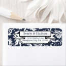 Search for navy blue damask return address labels For her