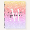 Search for rainbow glitter notebooks Girly