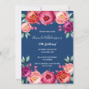 Search for navy blue floral invitations Blush pink