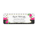 Search for dots and stripes return address labels Watercolor