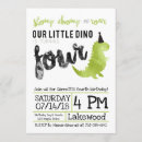 Search for green dinosaur invitations Stomp chomp and roar