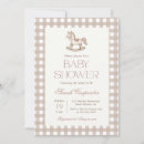 Search for rocking horse baby shower invitations Gingham
