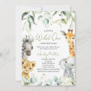 Search for little one on the way invitations Safari animals