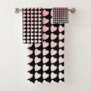 Search for pink black hearts bath towels Pattern