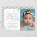 Search for winter onederland pink and silver invitations Modern