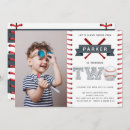 Search for boy second birthday invitations Red