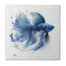 Search for blue fish tiles Watercolor