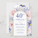 Search for purple gold 40th birthday invitations Watercolor