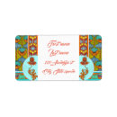 Search for blue orange return address labels Flower