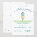 Search for boy ice cream party invitations Green