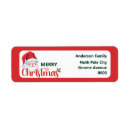 Search for cute santa claus return address labels Red and white
