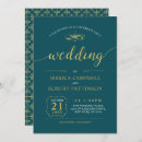 Search for teal gold wedding invitations Calligraphy