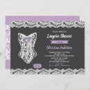 Search for purple lingerie shower invitations Lace