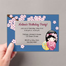 Search for japanese sakura birthday invitations Kokeshi