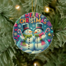 Search for snowman couple christmas tree decorations Cute