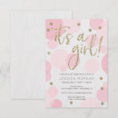 Search for dots baby shower invitations Pink