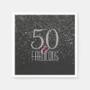 Search for black and silver napkins Fiftieth