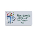 Search for peppermint return address labels Watercolor