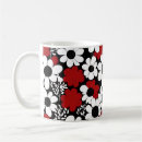 Search for black red white mugs Floral