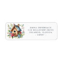Search for birdhouse return address labels Rustic