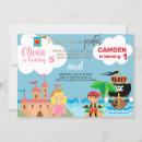 Search for princess and pirate invitations For kids