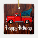 Search for red truck christmas tree decorations Country