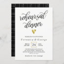 Search for hearts rehearsal dinner invitations Gold