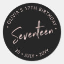 Search for seventeen stickers Black