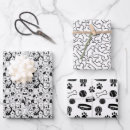 Search for dogs wrapping paper Black and white