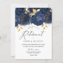 Search for blue gold retirement invitations Party