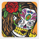 Search for day of the dead woman stickers Skeleton