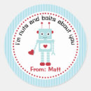 Search for robot valentine stickers Boy