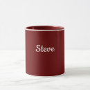 Search for maroon and white mugs Dark red