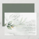 Search for olive green gold wedding invitations Eucalyptus