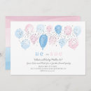 Search for pink blue balloon gender reveal invitations Modern