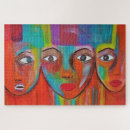 Search for faces abstract art puzzles Colourful