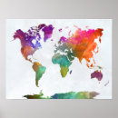 Search for watercolor world map posters Geography