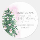 Search for pink snowflake baby shower stickers Watercolor