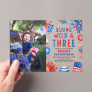 Search for 3rd square birthday invitations Young wild and three