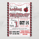 Search for ladybug 1st birthday invitations Modern