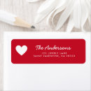 Search for valentines return address labels Red and white