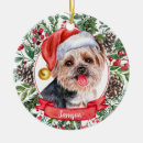 Search for yorkshire terrier christmas tree decorations Watercolor