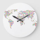 Search for world map clocks Colourful