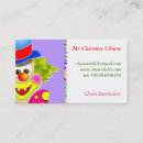 Search for clown business cards Circus