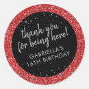 Search for 16th birthday stickers Red